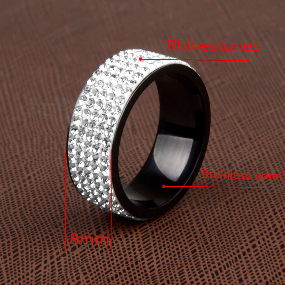 Hohe Qualität Punk Rock Edelstahl Schwarz Ring Männer Blau Rot Grün Kristall Ring Für Frauen Ehering Schmuck 6 7 8 9 10 11