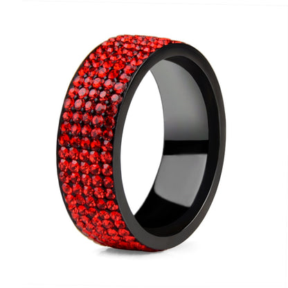 Hohe Qualität Punk Rock Edelstahl Schwarz Ring Männer Blau Rot Grün Kristall Ring Für Frauen Ehering Schmuck 6 7 8 9 10 11