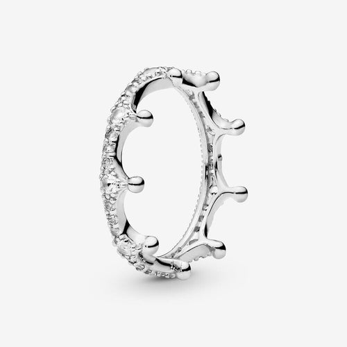 Sterling Silber Damen Ringe Funkelnder Tropfen Halo Prinzessin Tiara Krone Blume Perlen Ringe Damen Schmuck