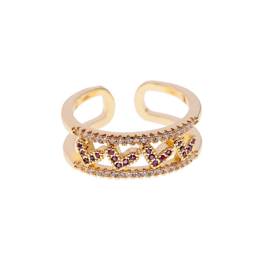 Luxus Liebe Form Ringe Brief Geometrische Kupfer Ringe Für Frauen Gold Farbe CZ Ring Mode Schmuck 2020